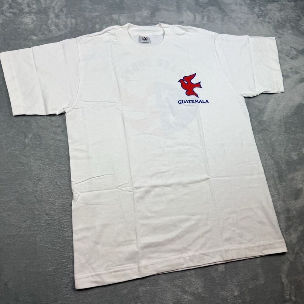 Vintage Peace Corps Guatemala T Shirt White Single Graphic USA Volunteer Large